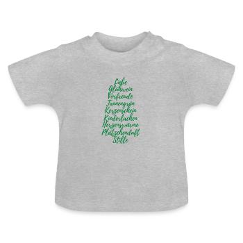 Weihnachtsbaum: Weihnachten erleben - Baby Bio-T-Shirt mit Rundhals - Grau meliert - Vorne