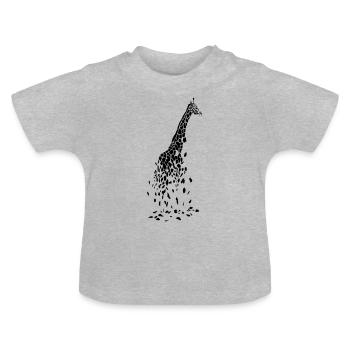 Giraffe abstrakt - Baby Bio-T-Shirt mit Rundhals - Grau meliert - Vorne