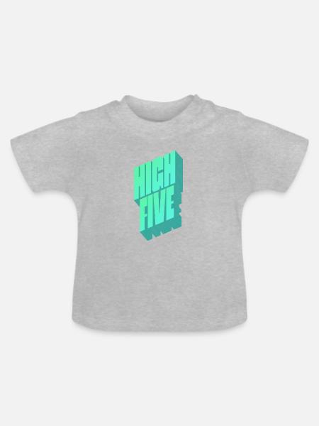 High Five - Baby Bio-T-Shirt mit Rundhals - Grau meliert