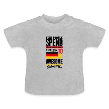 German Germany German Flag Funny Quote - Baby Bio-T-Shirt mit Rundhals - Grau meliert - Vorne