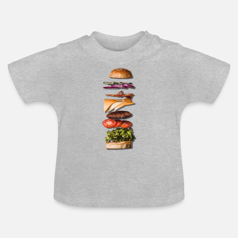 Burger - T-shirt bio col rond Bébé - gris chiné