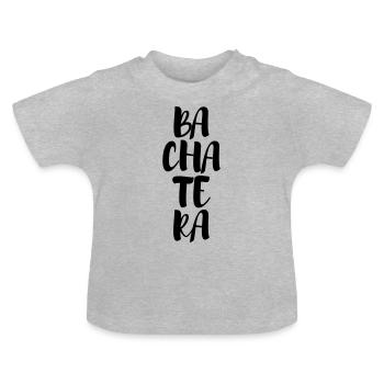 Bachatera - Chemise de danse Bachata - Ba Cha Te Ra - T-shirt bio col rond Bébé - gris chiné - Devant