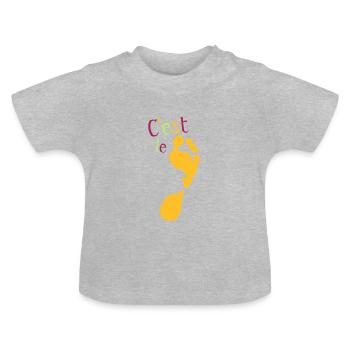 das mit dem Fuß - Baby Bio-T-Shirt mit Rundhals - Grau meliert - Vorne