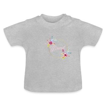Team Braut Junggesellinnenabschied Junggesellin - Baby Bio-T-Shirt mit Rundhals - Grau meliert - Vorne