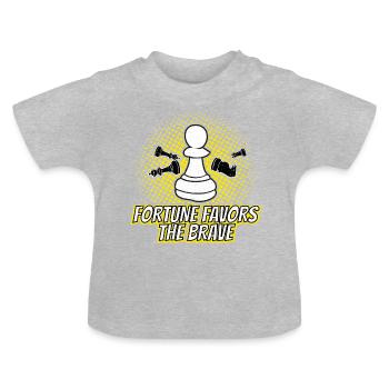 Fortune begünstigt das mutige Geschenk - Baby Bio-T-Shirt mit Rundhals - Grau meliert - Vorne