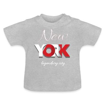 New York - Baby Bio-T-Shirt mit Rundhals - Grau meliert - Vorne