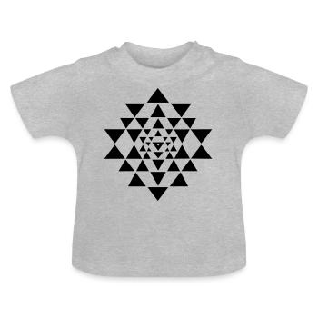 Tableau énergétique du bouddhisme Shri Yantra Yoga - T-shirt bio col rond Bébé - gris chiné - Devant