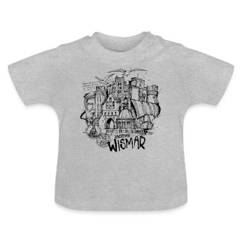 Hanseatic City of Wismar - Baby Organic T-Shirt with Round Neck - heather grey - Front