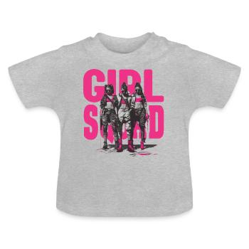 Girl Squad - Baby Organic T-Shirt with Round Neck - heather grey - Front