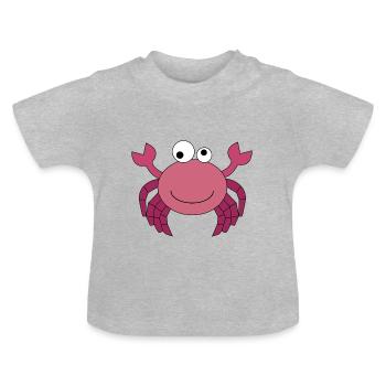 Crabe drôle | krabbi | crabe - T-shirt bio col rond Bébé - gris chiné - Devant