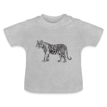 Tiger geschenk raubtier großkatze raubtier - Baby Bio-T-Shirt mit Rundhals - Grau meliert - Vorne