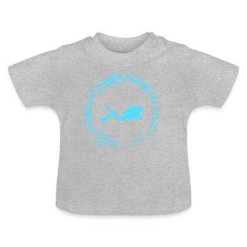 Diving - Baby Bio-T-Shirt mit Rundhals - Grau meliert - Vorne