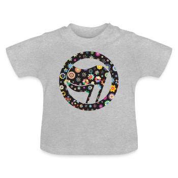Flowers of the Antifa - Baby Organic T-Shirt with Round Neck - heather grey - Front