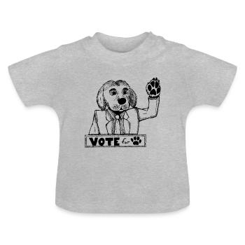 ChienVote - T-shirt bio col rond Bébé - gris chiné - Devant