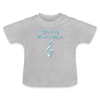 la musique - T-shirt bio col rond Bébé - gris chiné - Devant