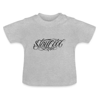 Restez cool gangster graffiti en disant tatouage hustle - T-shirt bio col rond Bébé - gris chiné - Devant