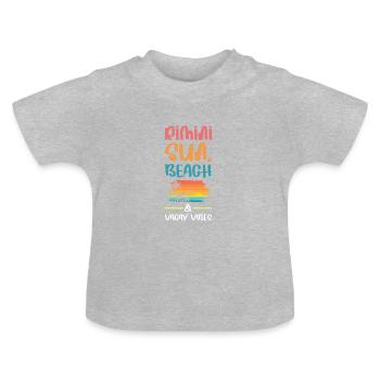 Rimini Holiday Vibes - Baby Organic T-Shirt with Round Neck - heather grey - Front