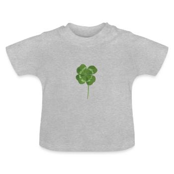 Glücksklee - Baby Bio-T-Shirt mit Rundhals - Grau meliert - Vorne