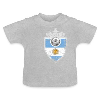 Argentinien Fussball WM EM Weltmeister Sport - Baby Bio-T-Shirt mit Rundhals - Grau meliert - Vorne