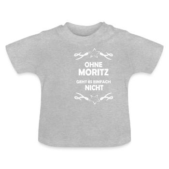 Ohne Moritz unmoeglich - Baby Bio-T-Shirt mit Rundhals - Grau meliert - Vorne