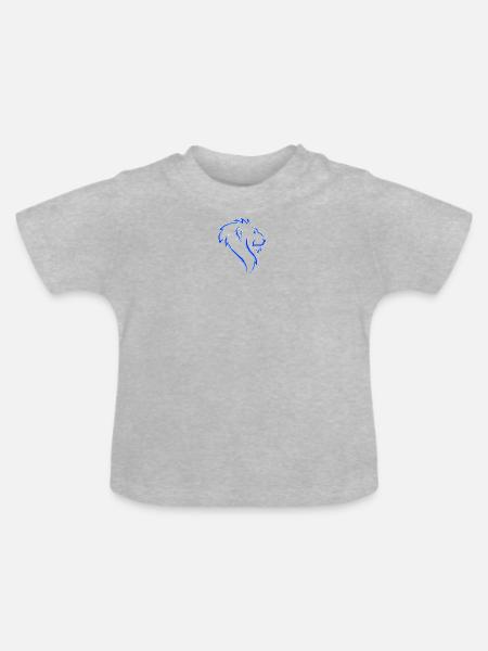 Neon Blue Lion Umrisskunst - Baby Bio-T-Shirt mit Rundhals - Grau meliert