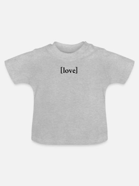LOVE - Baby Bio-T-Shirt mit Rundhals - Grau meliert