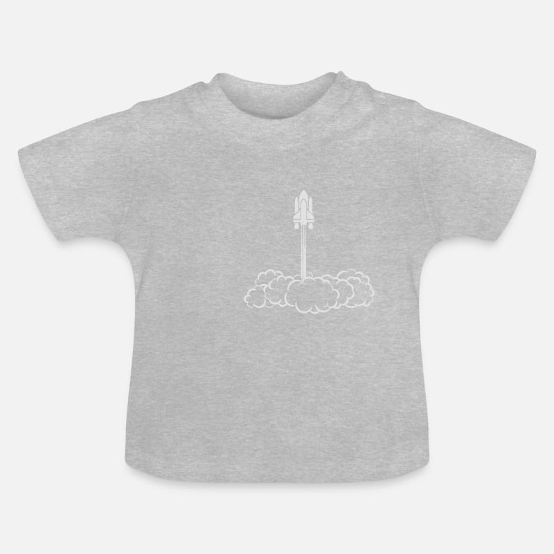 lancement de la navette spatiale - T-shirt bio col rond Bébé - gris chiné