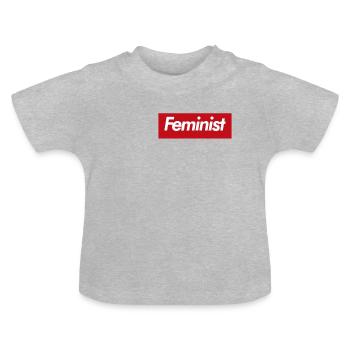 Feminist - Baby Bio-T-Shirt mit Rundhals - Grau meliert - Vorne