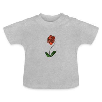 Abstrakte Blume - Baby Bio-T-Shirt mit Rundhals - Grau meliert - Vorne