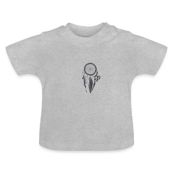 Coiffeur dream catcher peigne coupe de cheveux - T-shirt bio col rond Bébé - gris chiné - Devant