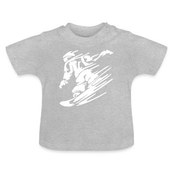 Snowboarding snowboard gift - Baby Bio-T-Shirt mit Rundhals - Grau meliert - Vorne