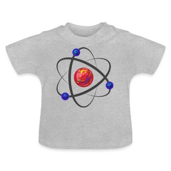 Atome de proton - T-shirt bio col rond Bébé - gris chiné - Devant