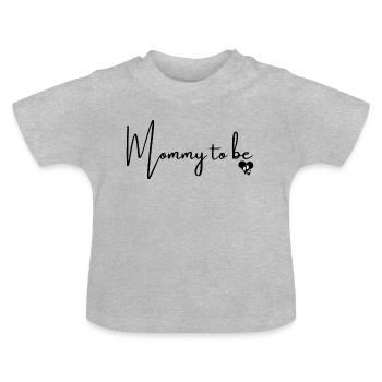 Maman à be - T-shirt bio col rond Bébé - gris chiné - Devant