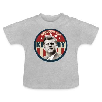 Président pour Kennedy - T-shirt bio col rond Bébé - gris chiné - Devant
