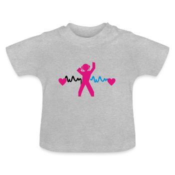 Dj Deejay Clubbing Party Hard Dance - Baby Organic T-Shirt with Round Neck - heather grey - Front