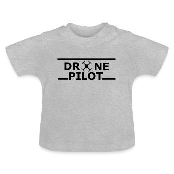 DRONE PILOT - Drone Pilot - Baby Organic T-Shirt with Round Neck - heather grey - Front