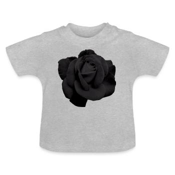 Black rose - Baby Organic T-Shirt with Round Neck - heather grey - Front