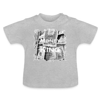 Argent - T-shirt bio col rond Bébé - gris chiné - Devant