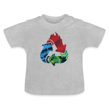 Camo recycling - Baby Bio-T-Shirt mit Rundhals - Grau meliert - Vorne
