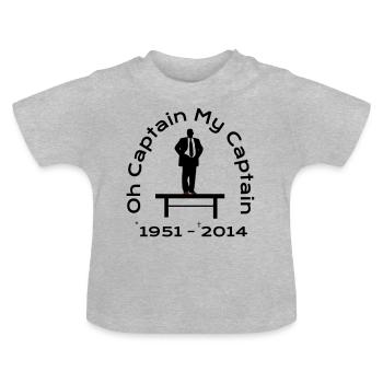 Oh Capitaine Mon Capitaine - Hommage - T-shirt bio col rond Bébé - gris chiné - Devant