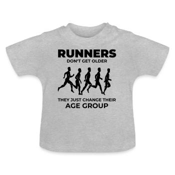 coureurs - T-shirt bio col rond Bébé - gris chiné - Devant