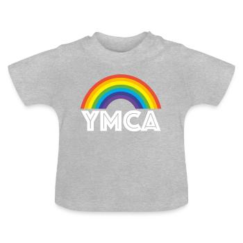 CSD gay YMCA ymca gay arc en ciel - T-shirt bio col rond Bébé - gris chiné - Devant