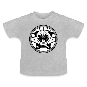 Carlin crête carlin - T-shirt bio col rond Bébé - gris chiné - Devant