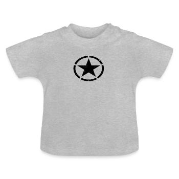 Étoile avec cercle bordé étoile cadeau astérisque - T-shirt bio col rond Bébé - gris chiné - Devant