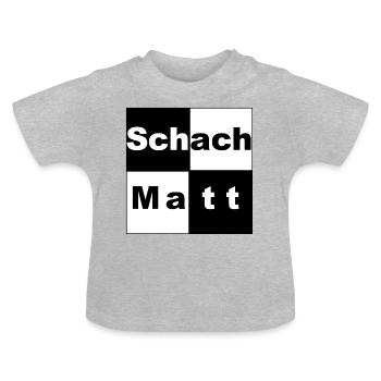 Schachmatt Schach Geschenkidee - Baby Bio-T-Shirt mit Rundhals - Grau meliert - Vorne