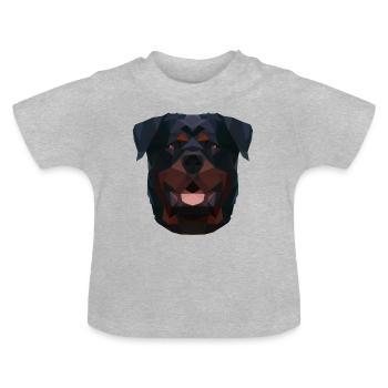 Rottweiler - Baby Bio-T-Shirt mit Rundhals - Grau meliert - Vorne