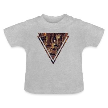 Skyline Dreieck - Baby Bio-T-Shirt mit Rundhals - Grau meliert - Vorne