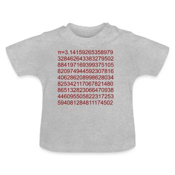 pi - Baby Organic T-Shirt with Round Neck - heather grey - Front
