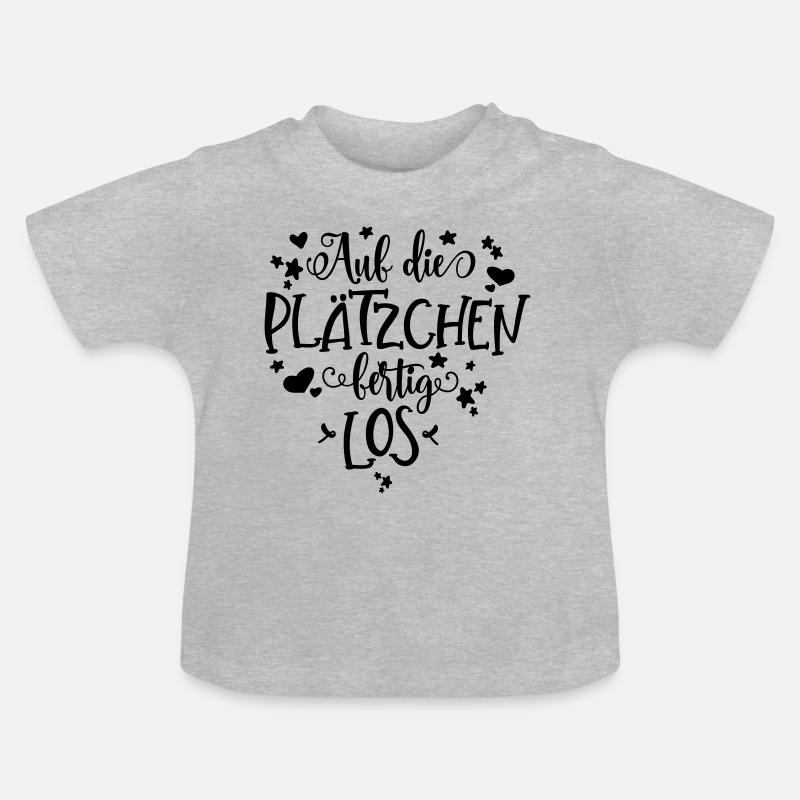 sur les plaçons - T-shirt bio col rond Bébé - gris chiné