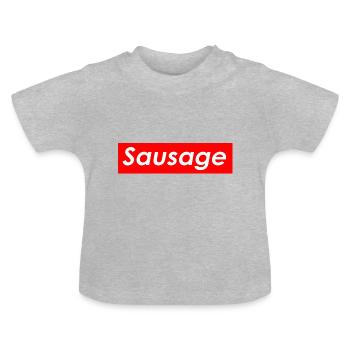 Sausage - Baby Organic T-Shirt with Round Neck - heather grey - Front